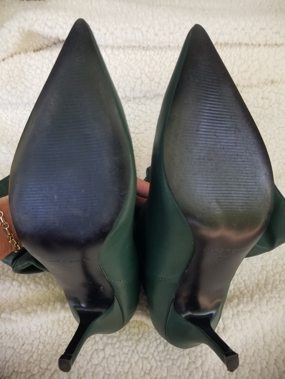 Women’s Pointed-Toe Dark Green Marc Fisher Boots - Picture 4 of 5